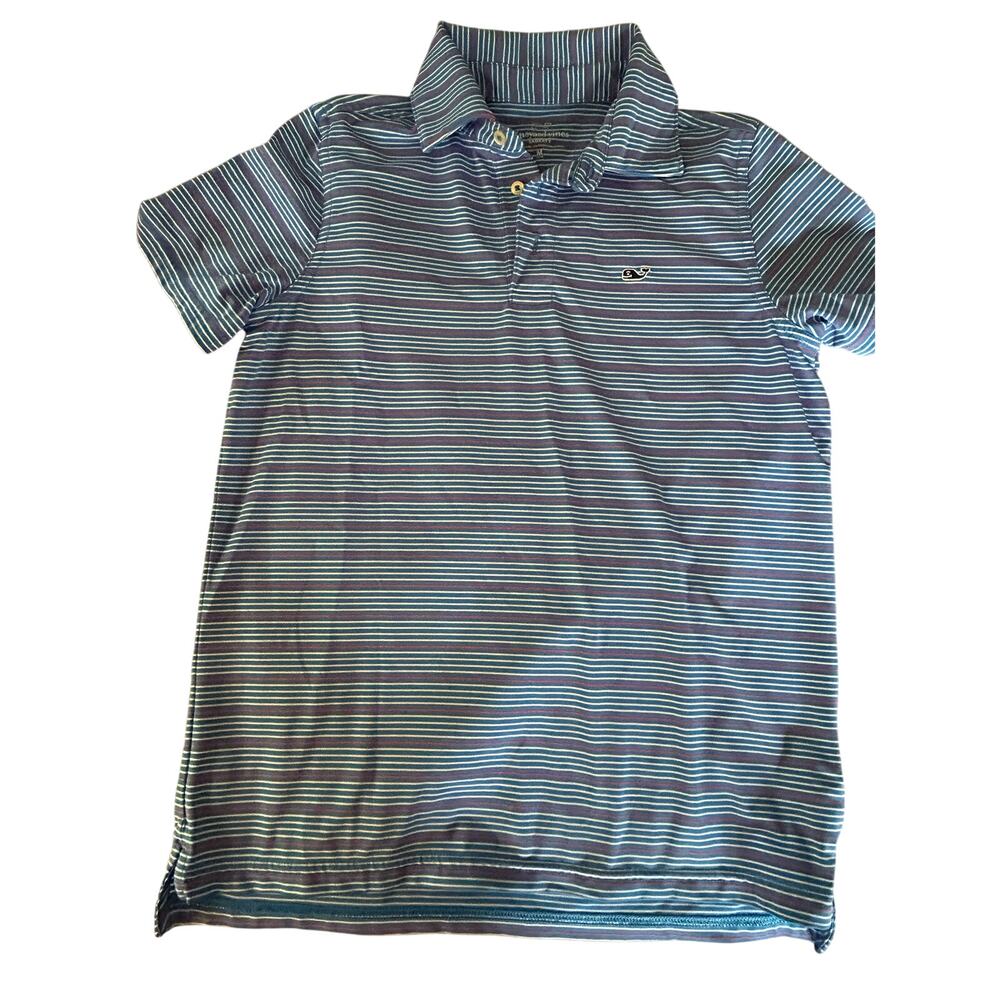 Vineyard vines red blue stripe polo shirt size medium